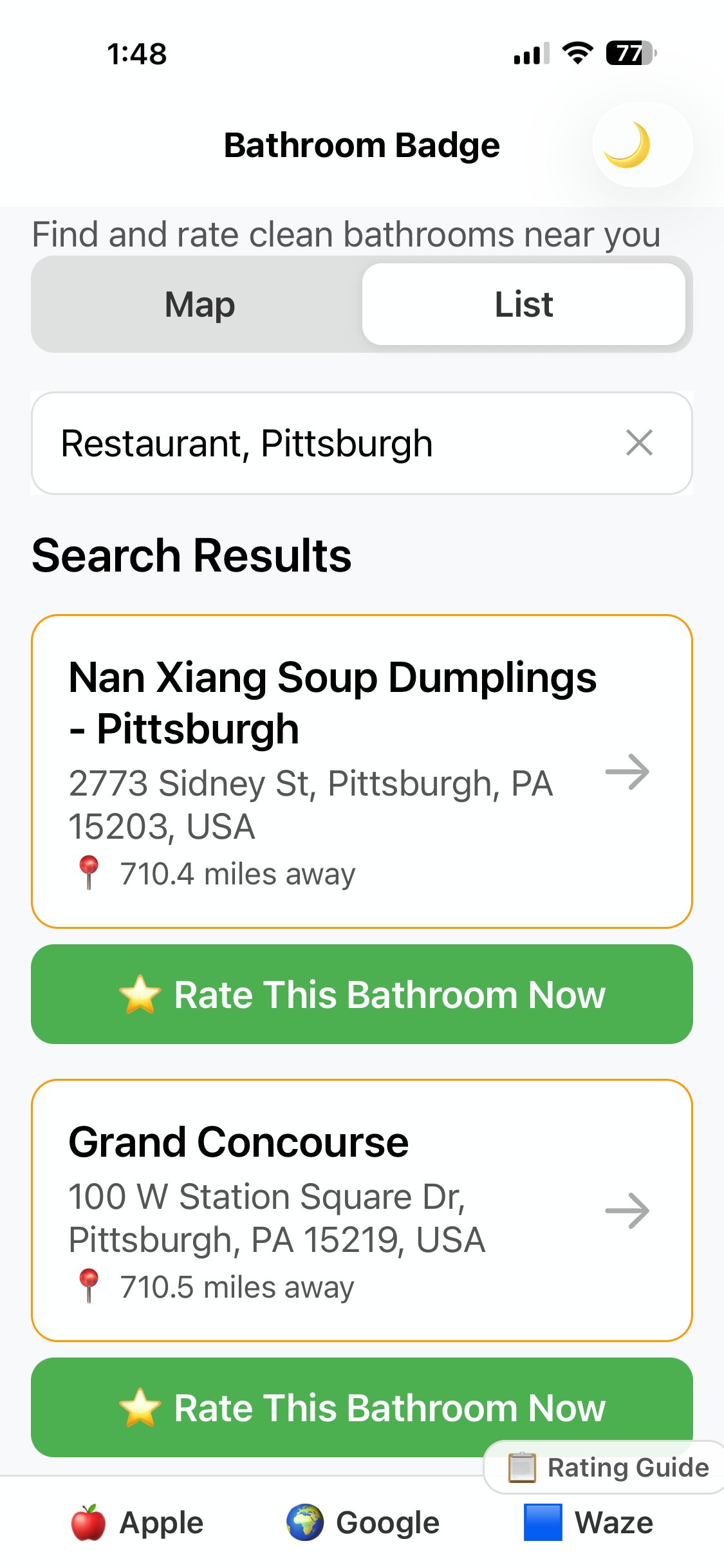 Search results light